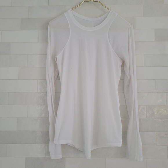 Lululemon Digni Tee Long Sleeve Top Shirt White Tonka Stripe Jersey Knit Soft - Picture 2 of 8